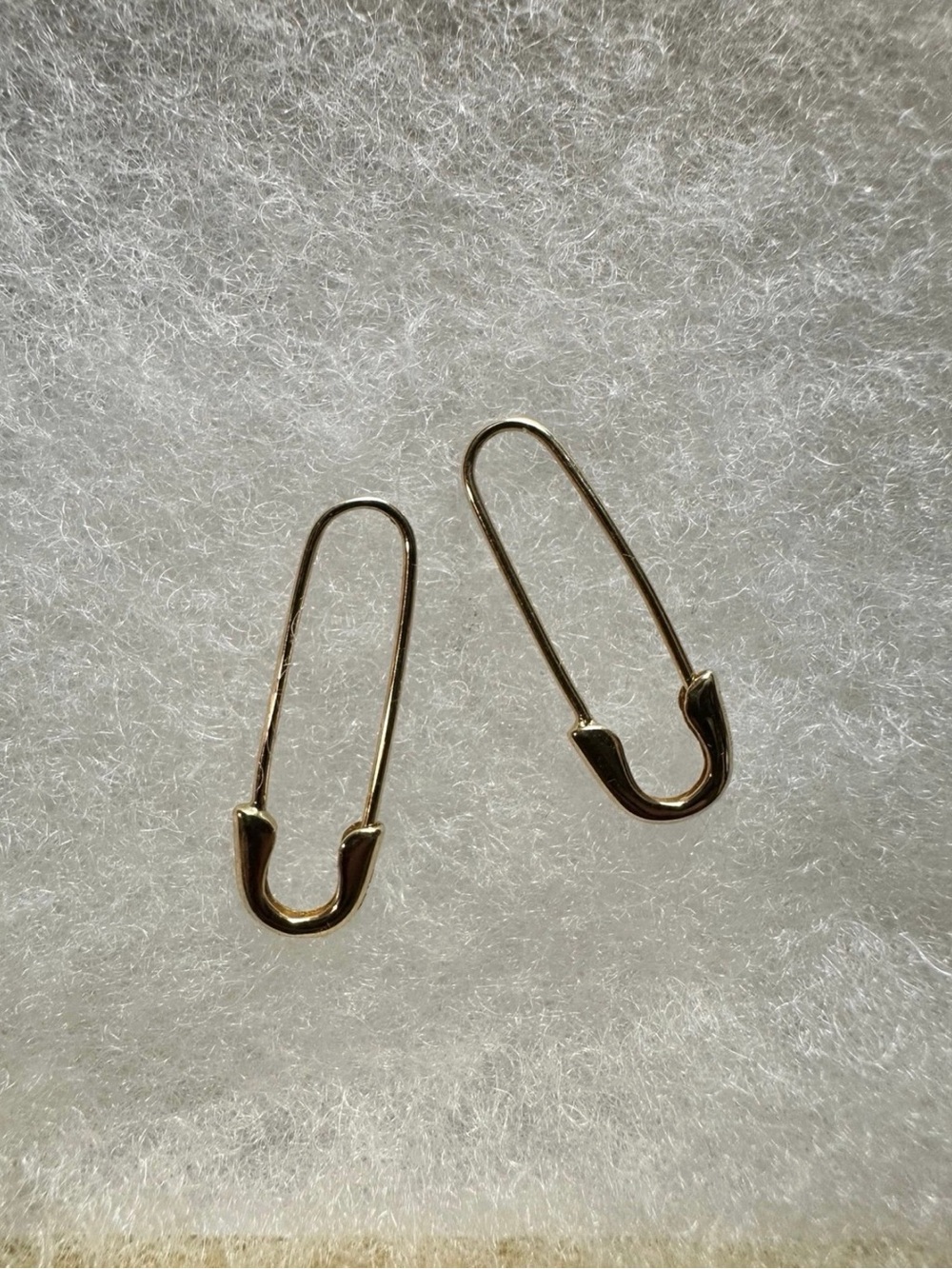 14K Yellow Gold Safety Pin Earrings